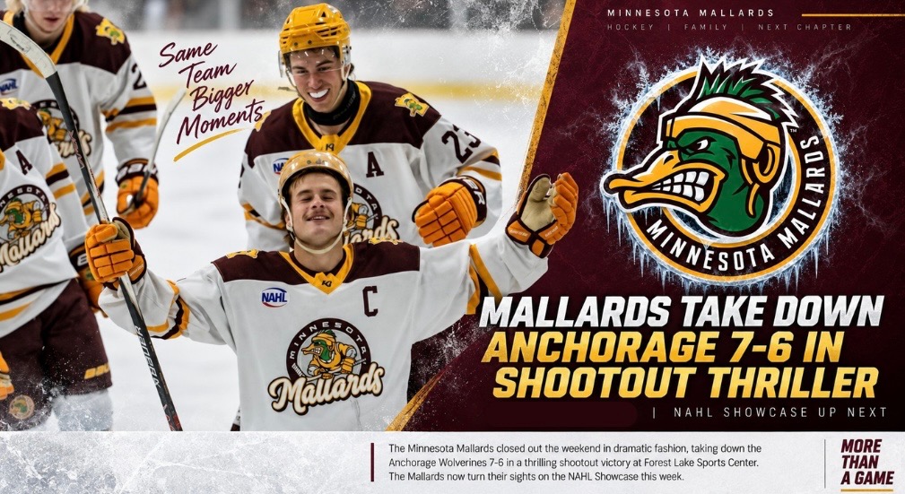 Mallards Take Down Anchorage 7-6 in Shootout Thriller